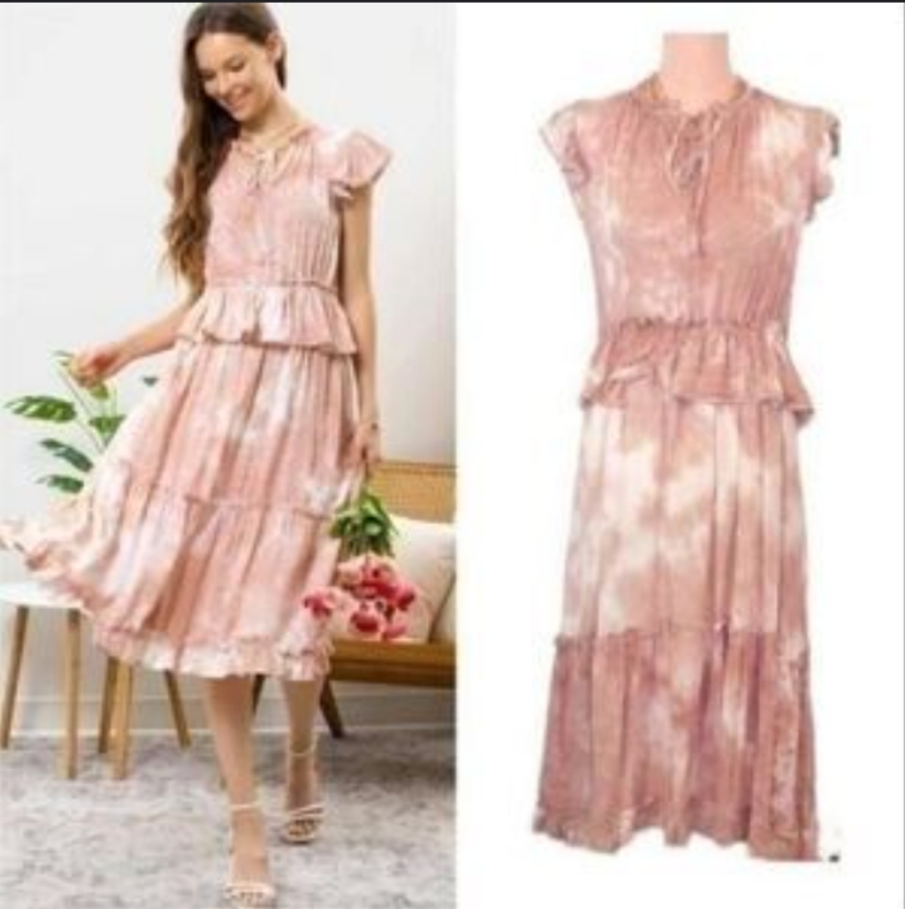 Blu Pepper Pink Tie-Dye Maxi Dress